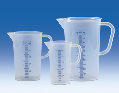 Mesure VITLAB à anse PP gr.bleue 2000 ML le lot de 6